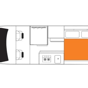 Britz HiTop Campervan – 2 Berth Layout 1