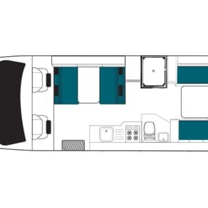 Maui Platinum Beach Motorhome – 4 Berth Layout 1