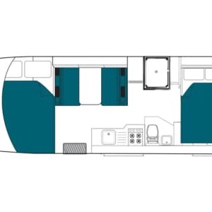 Maui Platinum Beach Motorhome – 4 Berth Layout 2