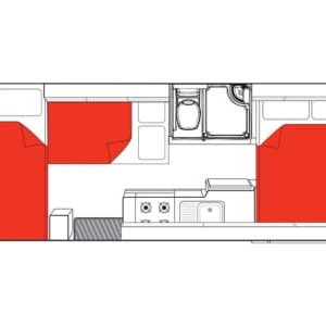 Mighty Big Six Motorhome – 6 Berth Layout 2